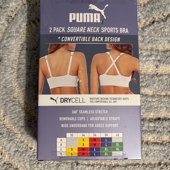 NWT PUMA 2PACK SEAMLESS SPORTS BRA SIZE LARGE - Picture 2 of 10